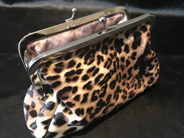 Leopard Print kiss clasp cosmetic bag